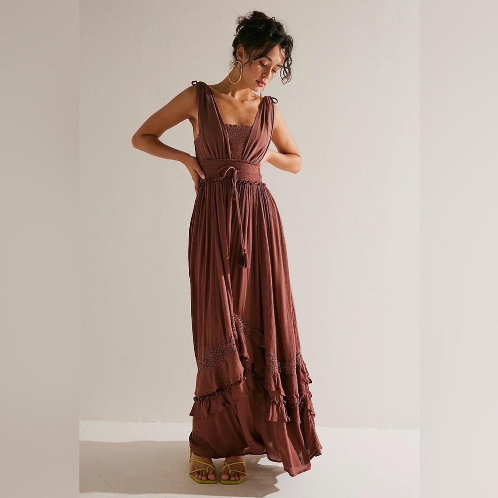 Free People Endless Summer Santa Maria Maxi Dress in Mink